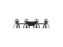  3602-BA4 BLK-CH - Duncan 4-Light Bath Vanity in Matte Black with Chrome